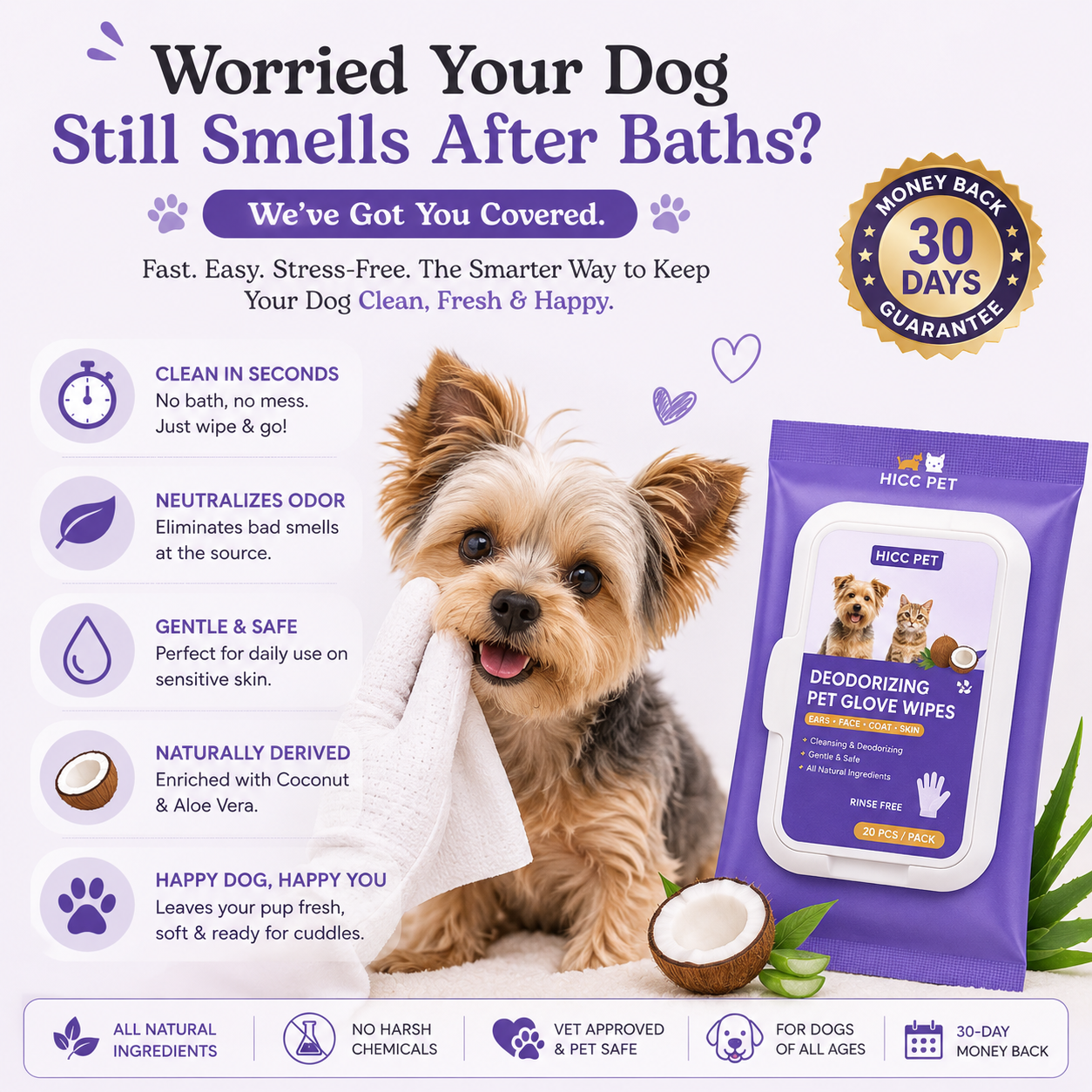 2-Minute Bath Pet Wipes